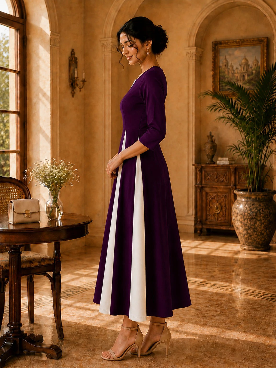 Women A-line Midi/Calf Length Dress