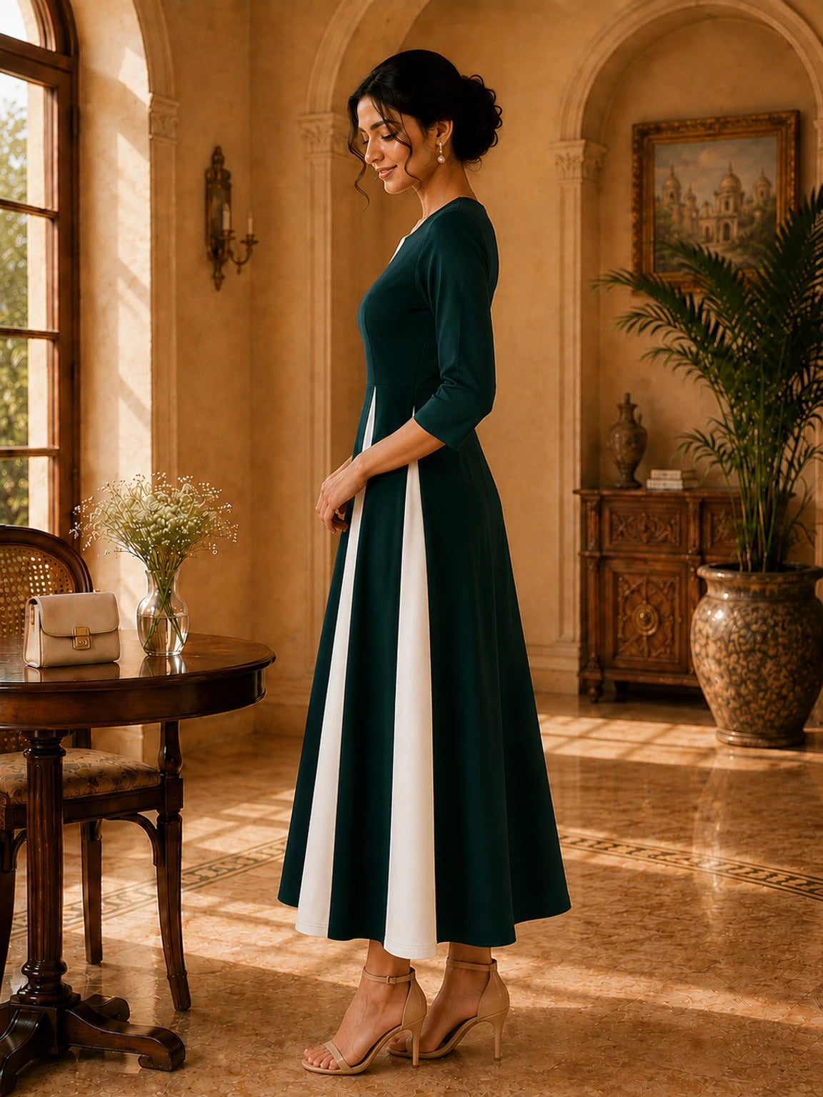Women A-line Midi/Calf Length Dress