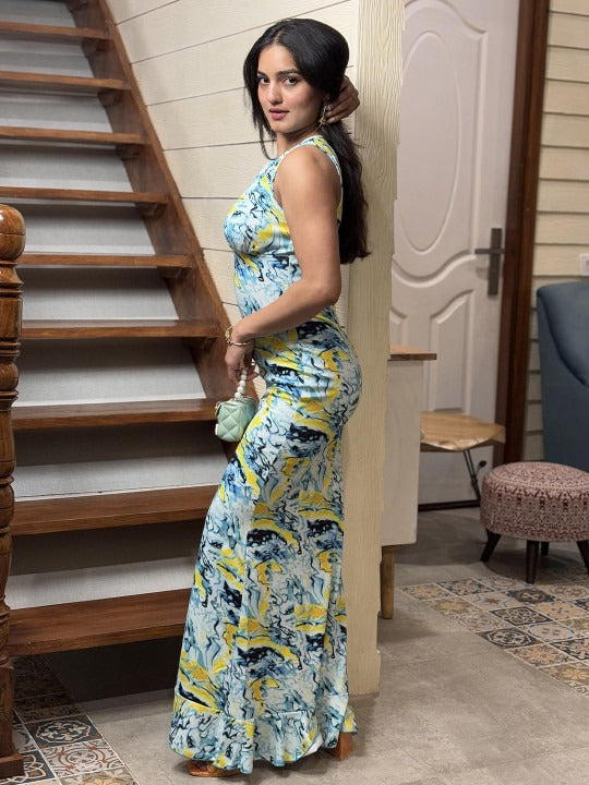 Multicolored Bodycon Maxi dress