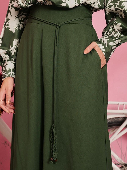 Floral Printed Long Sleeves Basic Jumpsuit