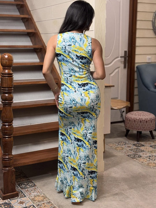 Multicolored Bodycon Maxi dress