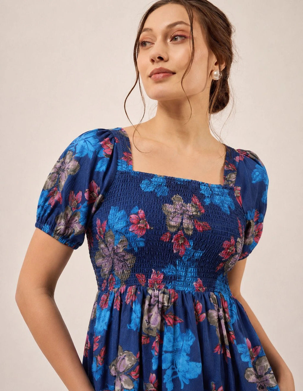 Women Fit and Flare Black Full Length Dress