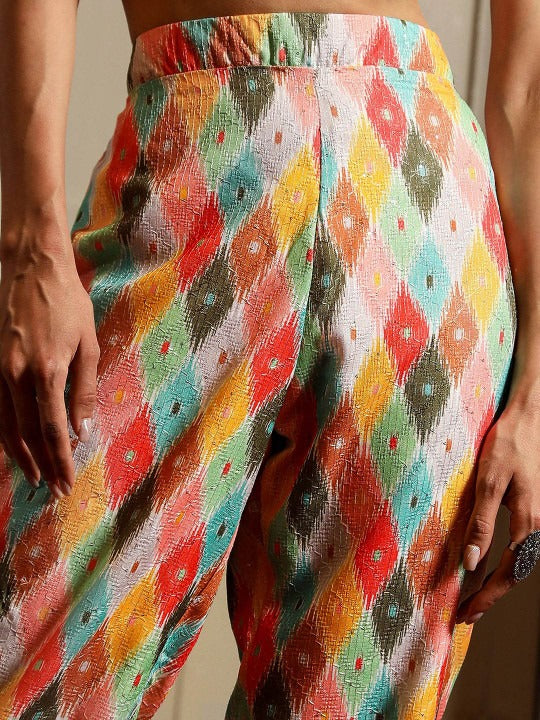 Printed Top & Trousers With Jacket Co-Ords