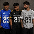 Men Printed Round Neck Cotton Blend Black, Blue, Grey T-Shirt ( Pack of 3 )