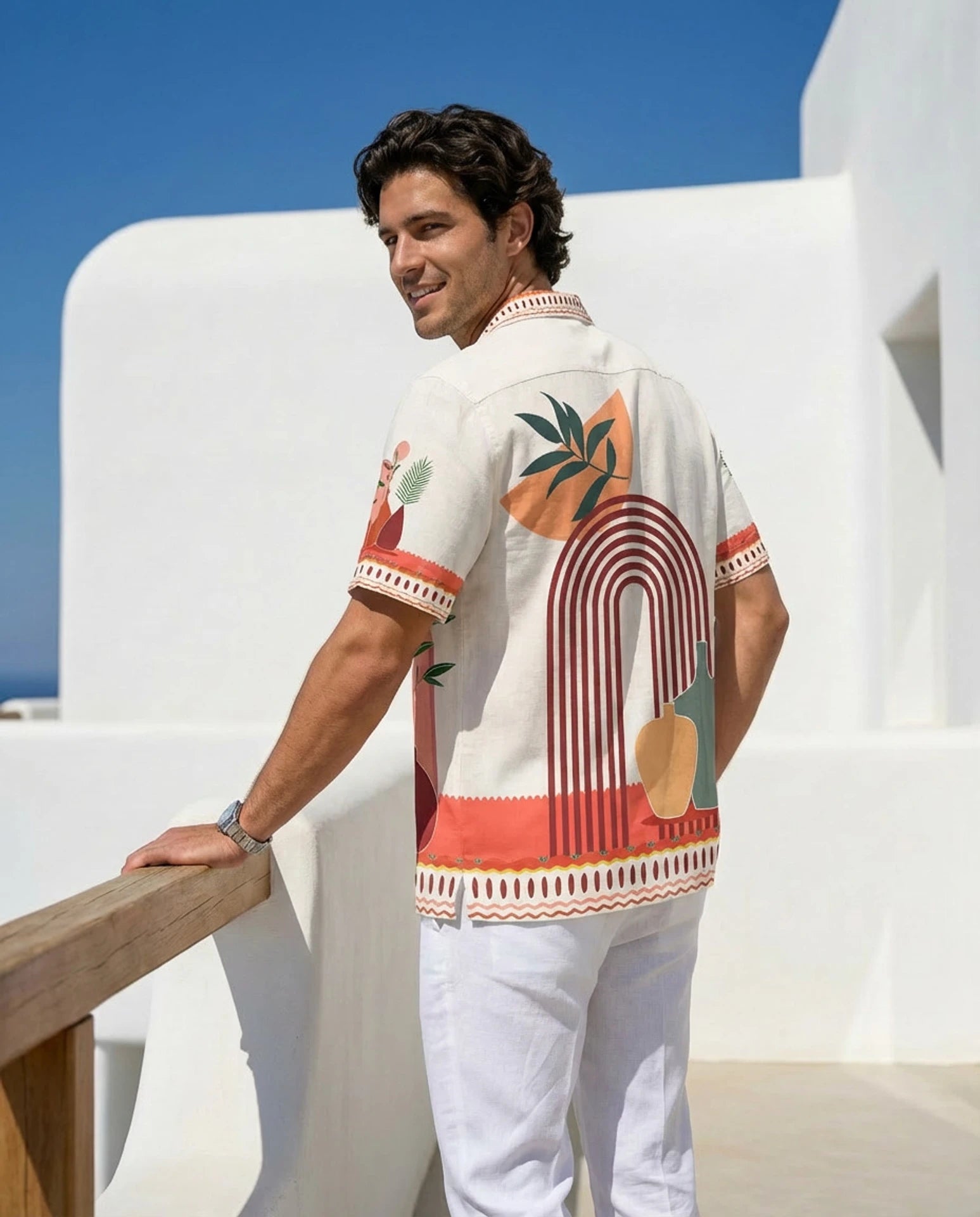 Men Relaxed Fit Printed Beach Wear Shirt