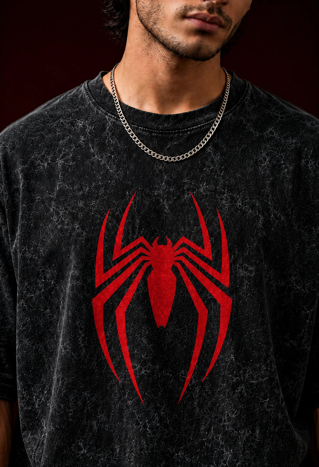 Men Printed Round Neck Pure Cotton Black, Red T-Shirt