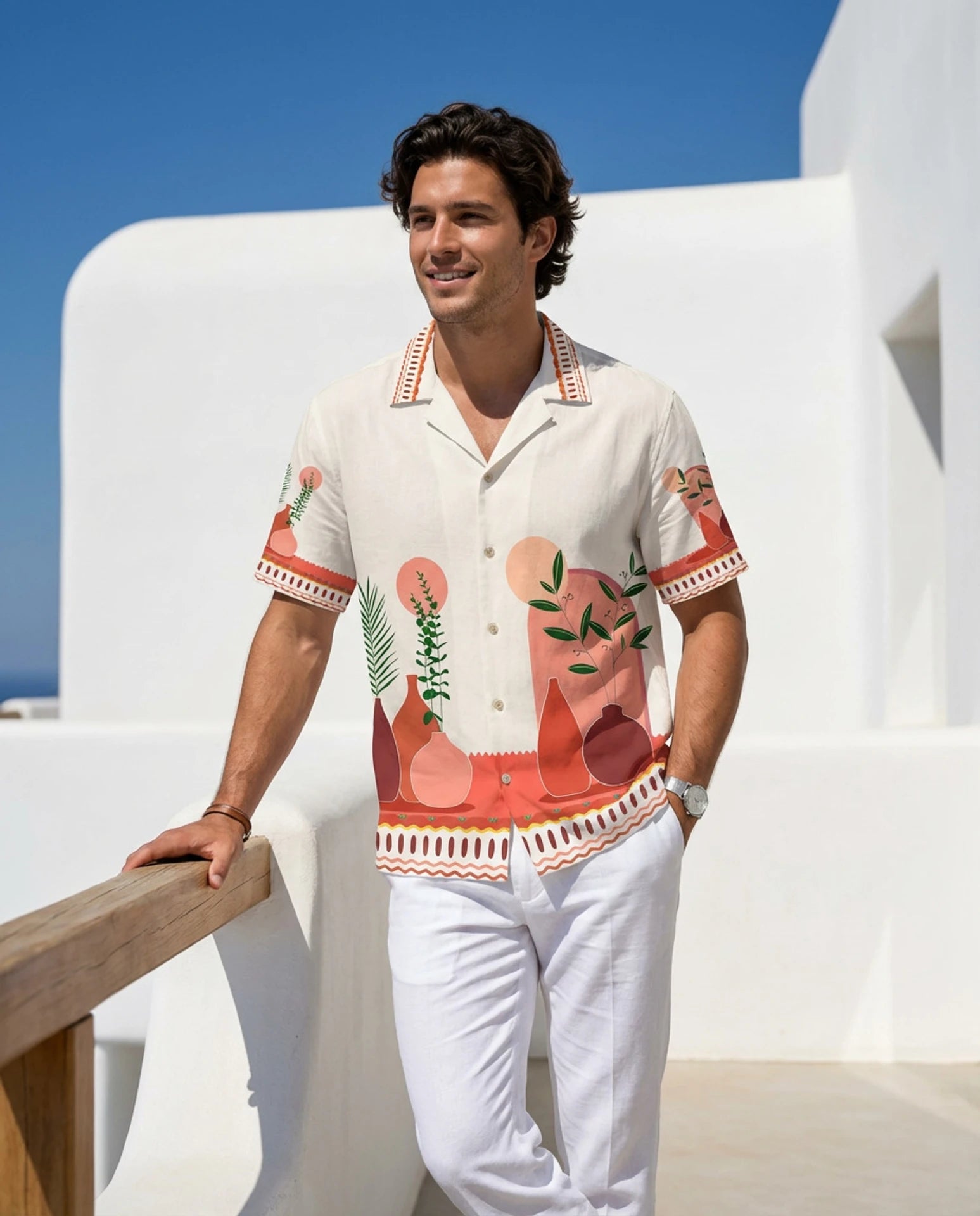 Men Relaxed Fit Printed Beach Wear Shirt
