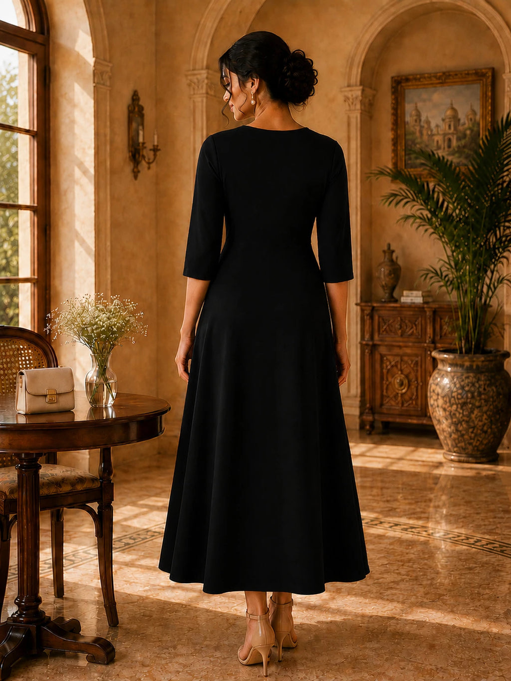 Women A-line Midi/Calf Length Dress