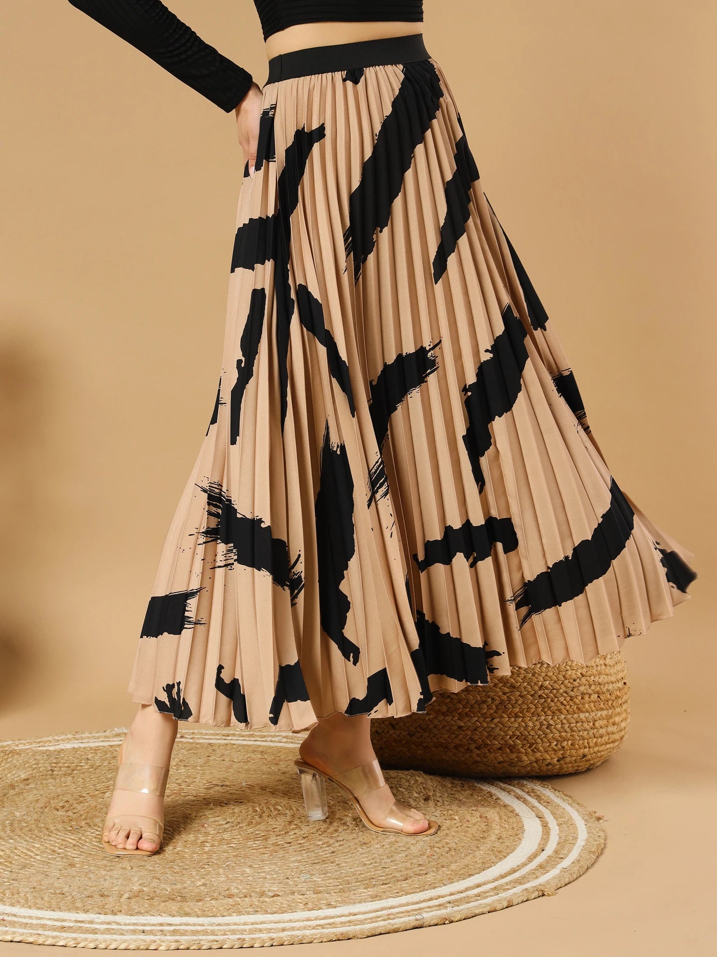 Women Self Design A-line Skirt