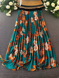 Women Print A-line Blue Skirt