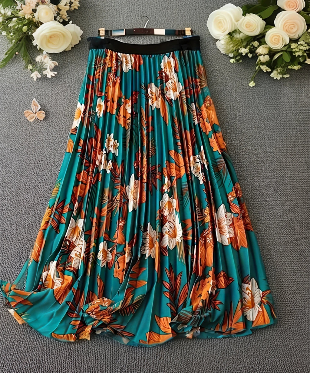 Women Print A-line Blue Skirt