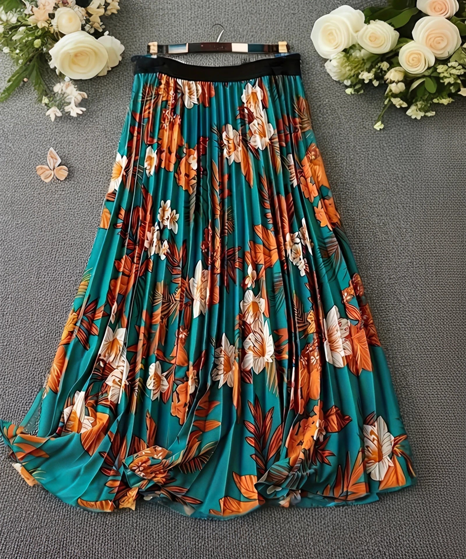 Women Print A-line Blue Skirt