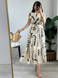 Women Fit and Flare White Midi/Calf Length Dress
