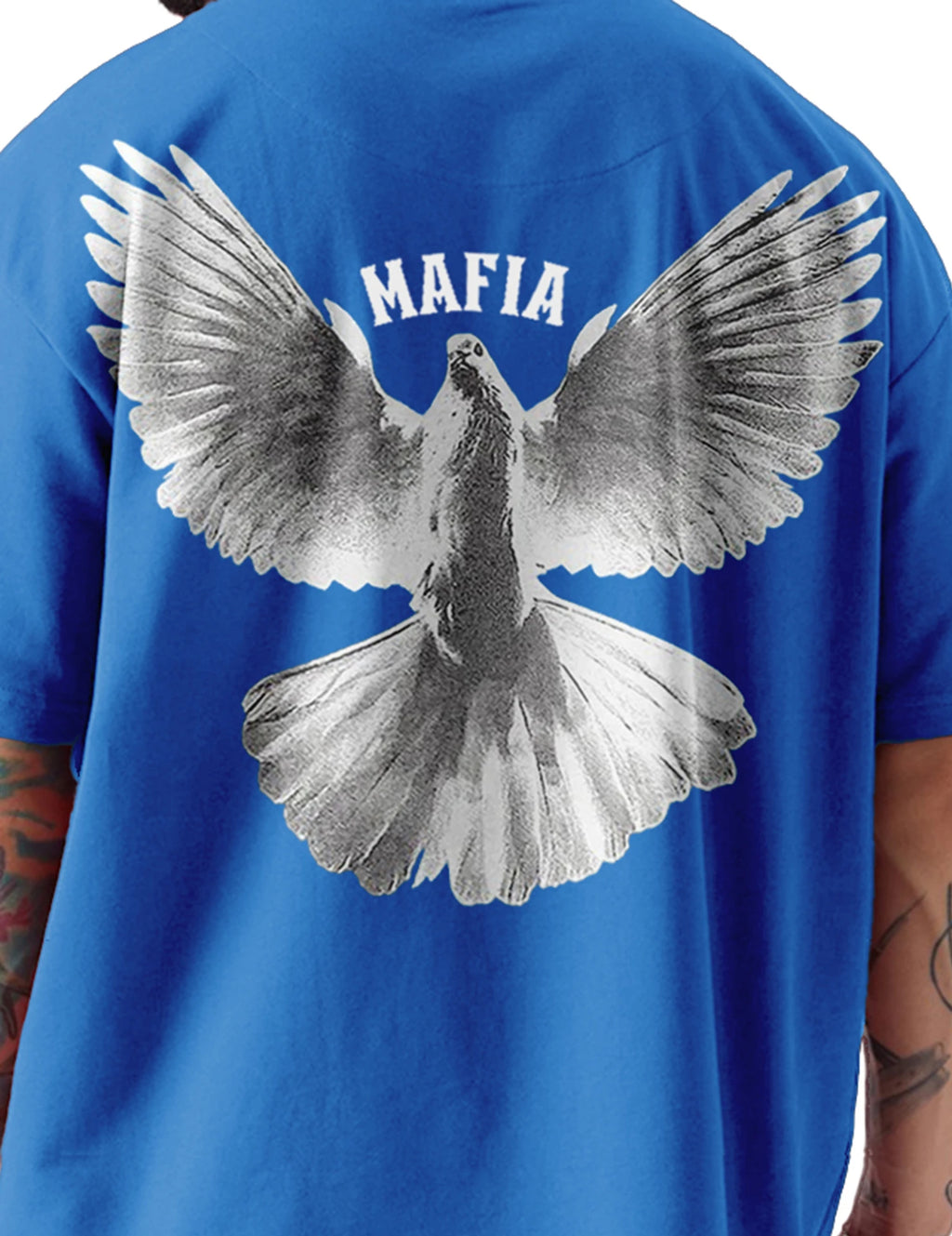 Men Printed Round Neck Cotton Blend Blue, Grey T-Shirt ( Pack Of 3 )