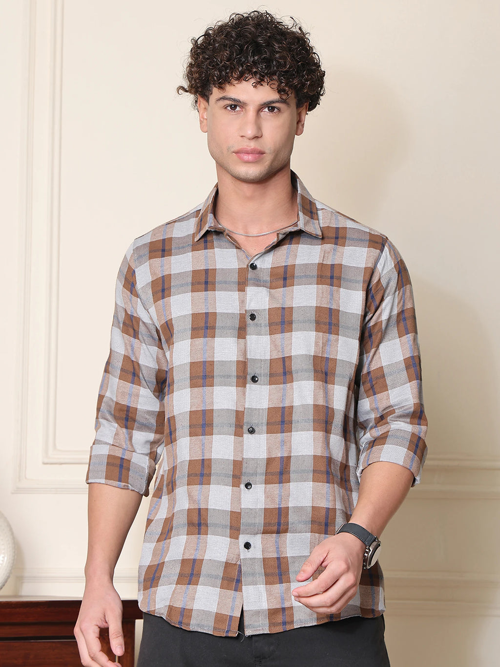 Rust Men Regular Fit Solid Casual Shirt