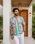 Men Relaxed Fit Printed Lapel Collar Casual Shirt