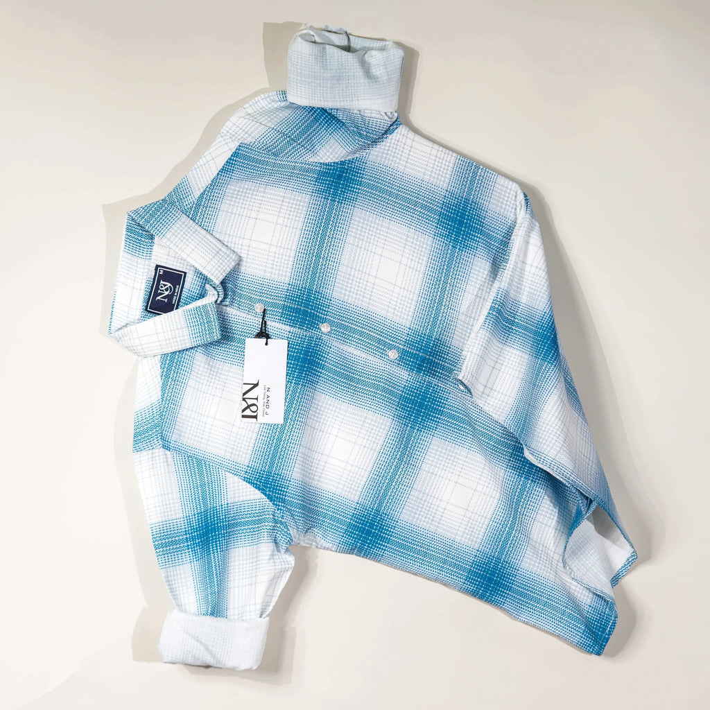 Blue Men Regular Fit Checkered Spread Collar Casual Shirt
