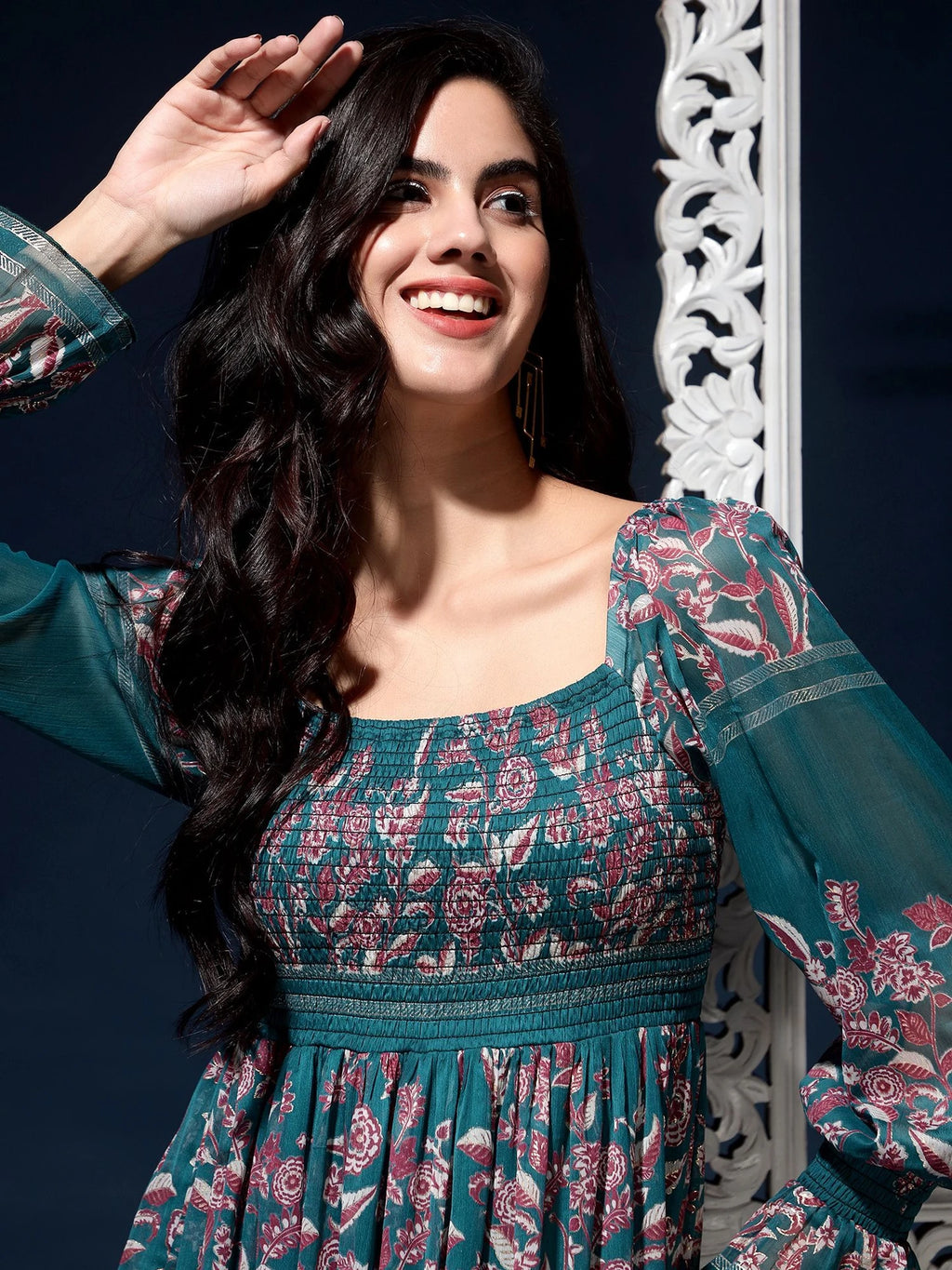 Women Fit and Flare Green Midi/Calf Length Dress