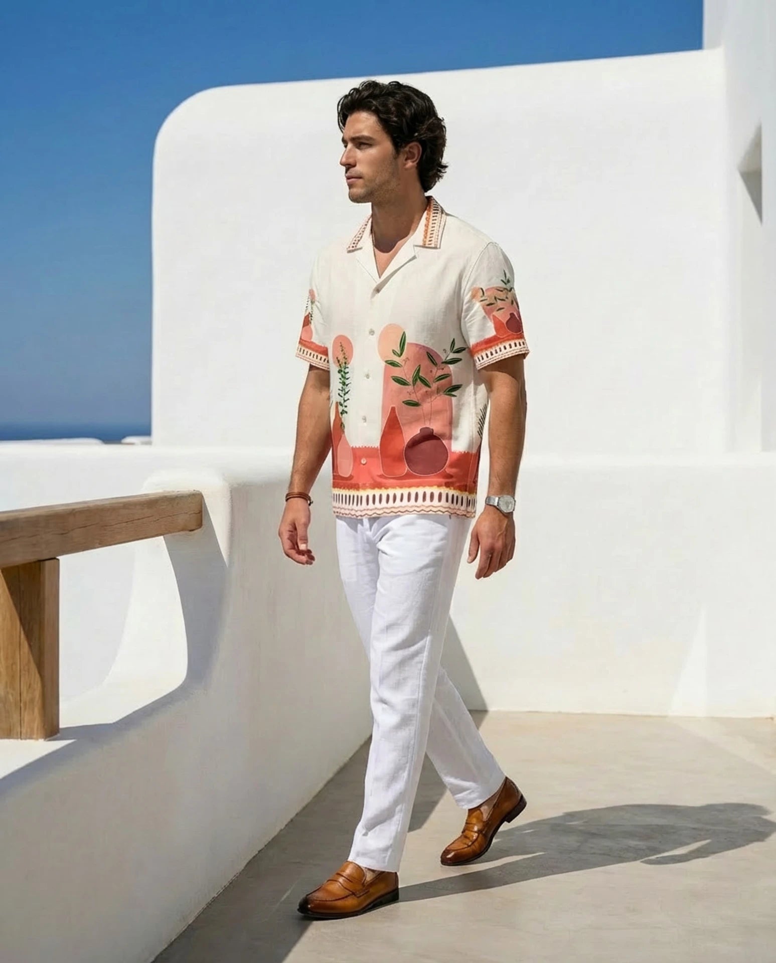 Men Relaxed Fit Printed Beach Wear Shirt